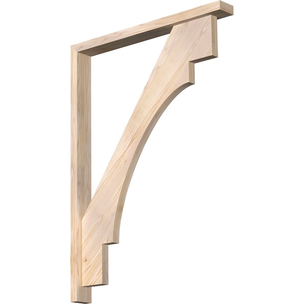 Ekena Millwork Merced Block Smooth Bracket w/ Offset Brace, Douglas Fir, 3 1/2"W x 32"D x 44"H BKT0402X32X44MRC05SDF - main